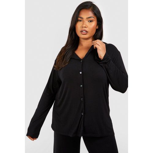 Grande Taille - Chemise De Pyjama En Jersey À Manches Longues - boohoo - Modalova