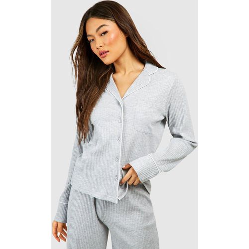 Chemise Côtelée Boutonnée À Manches Longues - boohoo - Modalova