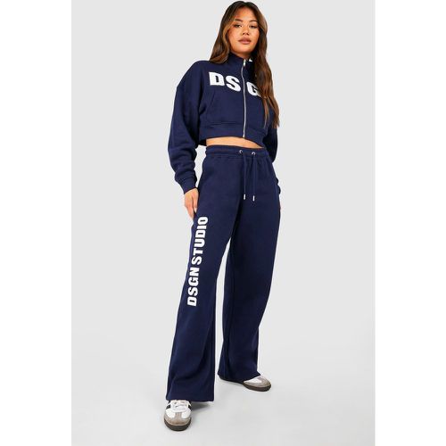 Dsgn Studio Embroidered Cropped Sweatshirt Tracksuit - boohoo - Modalova