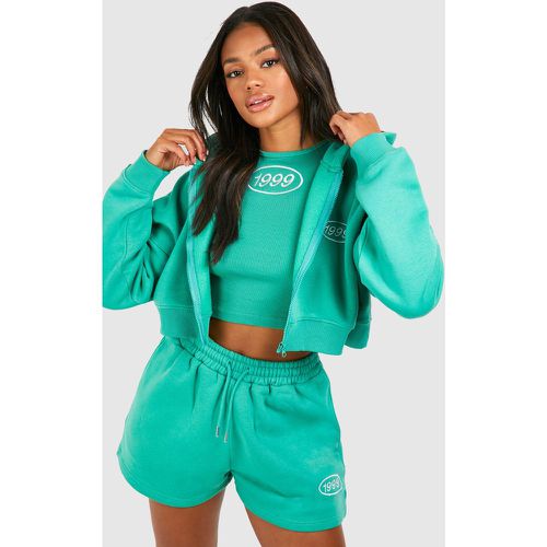 Piece Hooded Short Tracksuit - boohoo - Modalova