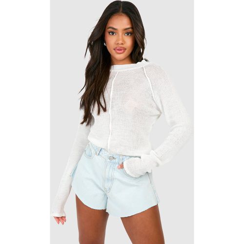 Basic Denim Flippy Short - boohoo - Modalova