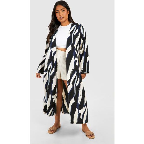 Plus" Woven Zebra Print Kimono - boohoo - Modalova