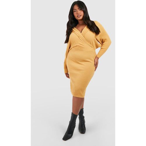 Grande Taille - Robe Mi-Longue Portefeuille En Maille - boohoo - Modalova