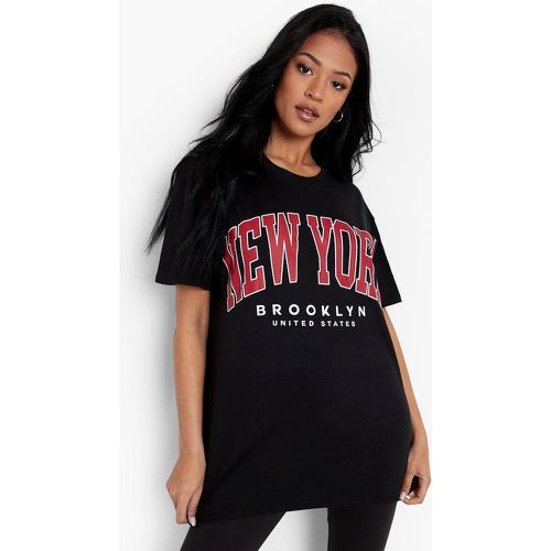 Tall" - T-Shirt Oversize À Imprimé New York - boohoo - Modalova