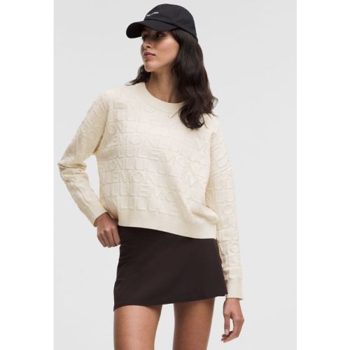“ Pull jacquard col ronds â€“ mÃ©lange de coton â€“ Taille L - lululemon - Modalova