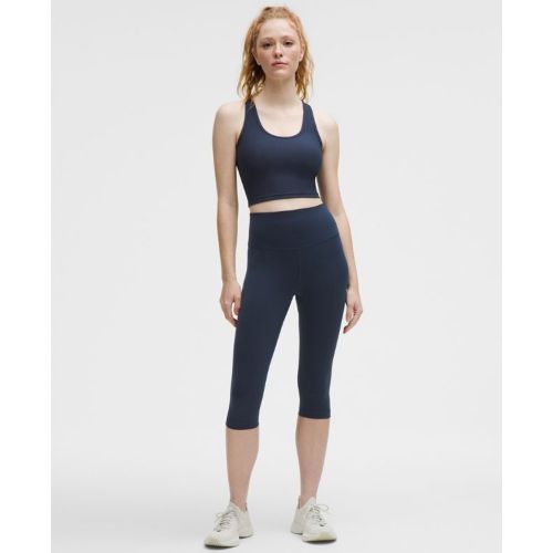 “ Pantacourt Wunder Train taille hautes â€“ 38 cm â€“ Bleu â€“ Taille 12 - lululemon - Modalova