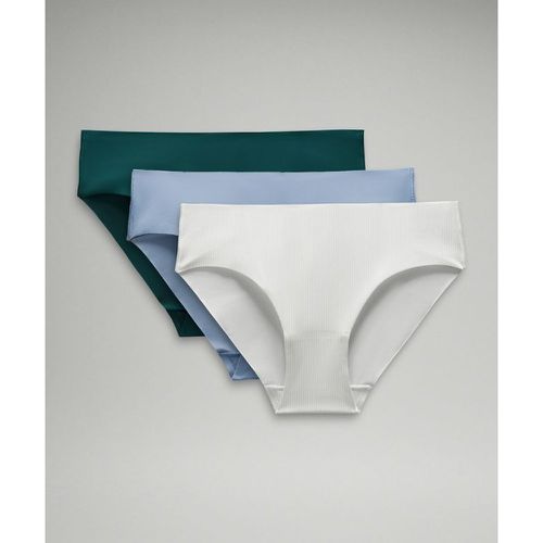 – Culotte bikini InvisiWear taille mi-haute Trios – Blue/Blanc – Taille L - lululemon - Modalova