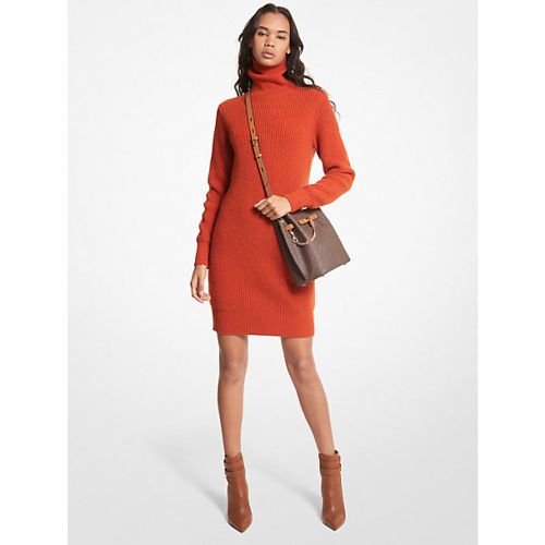 MK Robe-pull côtelée à col roulé en mélange de laine et cachemire - - Michael Kors - MICHAEL Michael Kors - Modalova