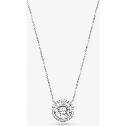 MK Collier en argent sterling plaqué en métal précieux avec halo à pierres pavées - Michael Kors - Modalova