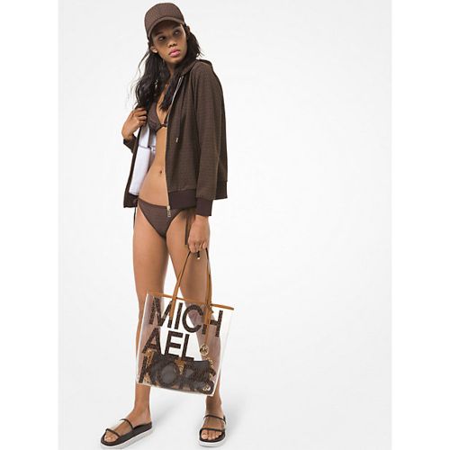 MK Pull à capuche en coton éponge à imprimé logo avec fermeture à glissière - - Michael Kors - MICHAEL Michael Kors - Modalova