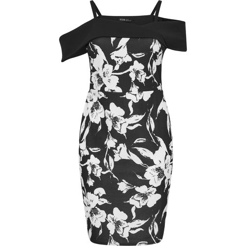 Curve Black Floral Print Bardot Shift Dress, Grande Taille & Courbes - Yours London - Modalova
