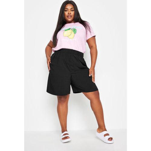Curve Black Pull On Shorts, Grande Taille & Courbes - Yours - Modalova