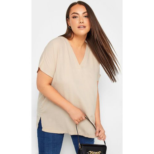Blouse Beige Col V , Grande Taille & Courbes - Yours - Modalova