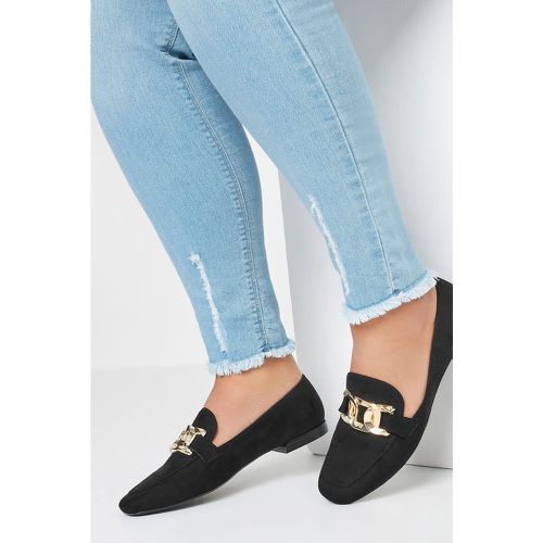 Black Closed Back Loafer In Wide E Fit - Yours - Modalova