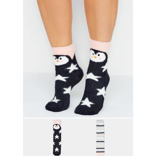 Pack Black Star & Stripe Print Cosy Ankle Socks - Yours - Modalova