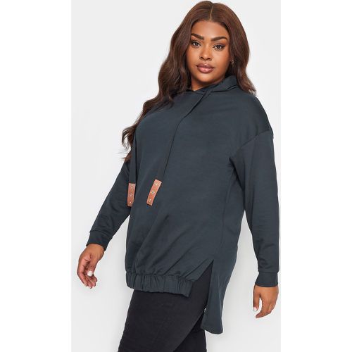 Curve Navy Blue Embellished Tie Hoodie, Grande Taille & Courbes - Yours - Modalova