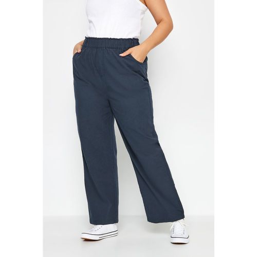 Pantalon Marine En Coton Wide Leg , Grande Taille & Courbes - Yours - Modalova