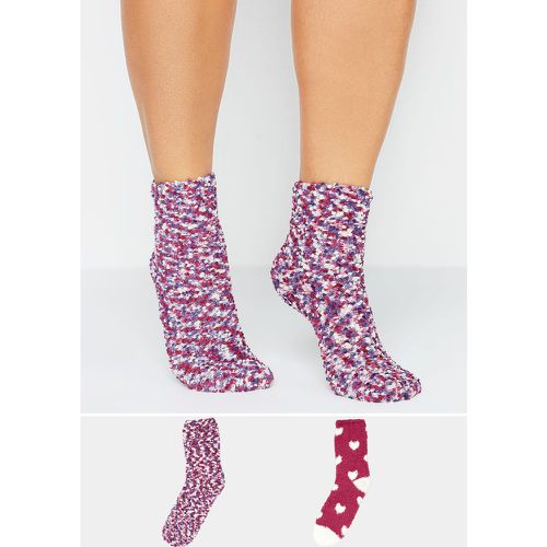Pack Purple & Red Cosy Textured Ankle Socks - Yours - Modalova