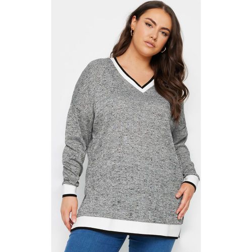 Curve Grey Cable Knit Sweatshirt, Grande Taille & Courbes - Yours - Modalova