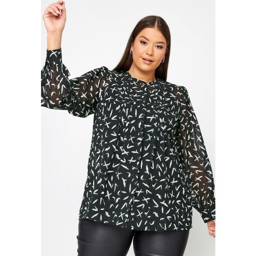Blouse Abstrait Manches Bouffantes , Grande Taille & Courbes - Yours - Modalova