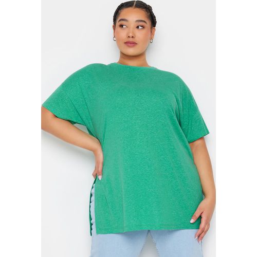 Tshirt Oversize Délavé En Lin , Grande Taille & Courbes - Yours - Modalova