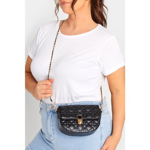 Black Quilted Chain Shoulder Bag - Yours - Modalova