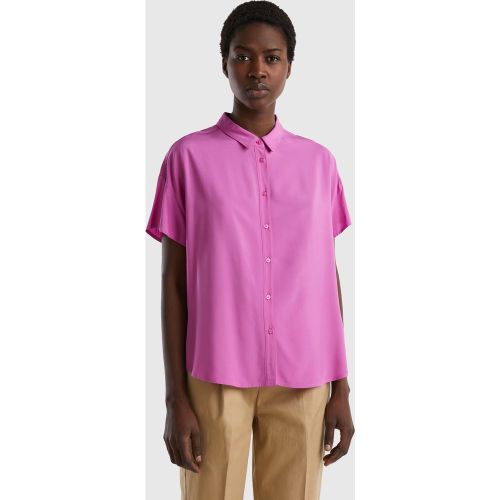 Benetton, Chemise Fluide En Viscose Durable, taille L, Rose - United Colors of Benetton - Modalova