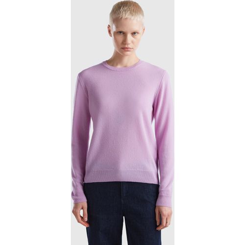 Benetton, Pull Lilas À Col Rond En Laine Mérinos, taille L, Lilas - United Colors of Benetton - Modalova