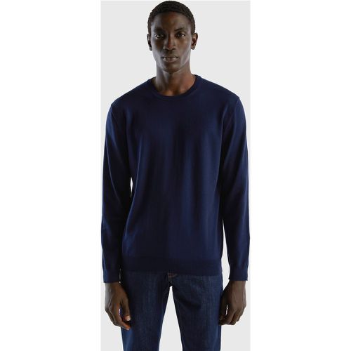 Benetton, Pull 100 % Coton À Col Rond, taille XXL, Bleu Foncé - United Colors of Benetton - Modalova