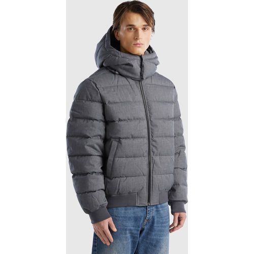 Benetton, Doudoune Courte À Capuche Amovible, taille XXL, Gris - United Colors of Benetton - Modalova