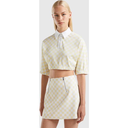Benetton, Haut Cropped À Carreaux, taille XS, Jaune - United Colors of Benetton - Modalova