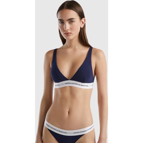 Benetton, Soutien-gorge Triangle En Coton Bio, taille 90, Bleu Foncé - United Colors of Benetton - Modalova