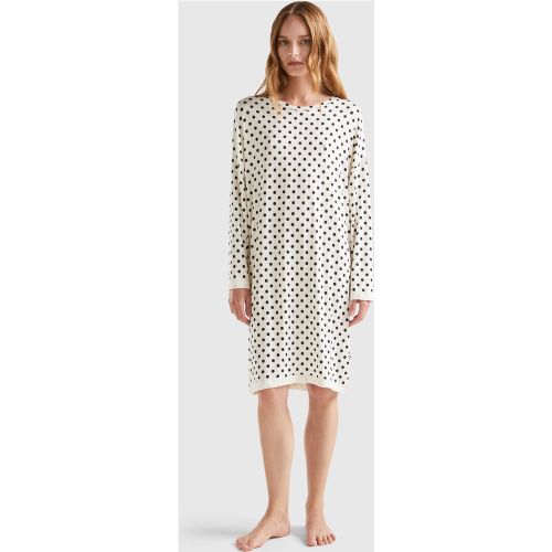 Benetton, Chemise De Nuit À Pois, taille L, Crème - United Colors of Benetton - Modalova