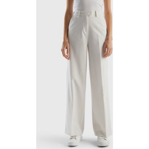Benetton, Pantalon Fluide À Jambe Ample, taille 48, Crème - United Colors of Benetton - Modalova
