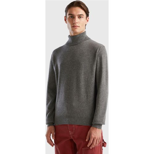 Benetton, Pull Gris Foncé À Col Montant En Pur Cachemire, taille XXL, Gris Foncé - United Colors of Benetton - Modalova