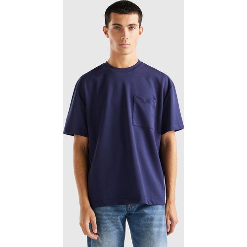 Benetton, T-shirt Oversize À Petite Poche, taille XL, Bleu Foncé - United Colors of Benetton - Modalova