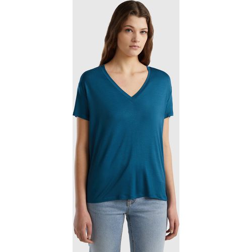 Benetton, T-shirt En Viscose Durable Stretch, taille L, Canard - United Colors of Benetton - Modalova