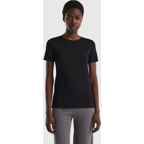 Benetton, T-shirt En Coton Bio Super Stretch, taille XS, Noir - United Colors of Benetton - Modalova