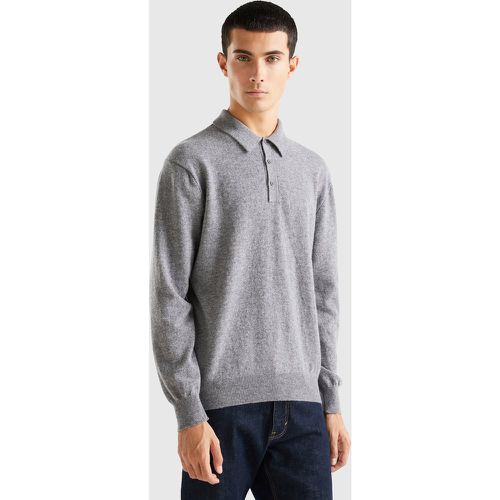 Benetton, Polo Gris En Pure Laine Mérinos, taille XXL, Gris - United Colors of Benetton - Modalova