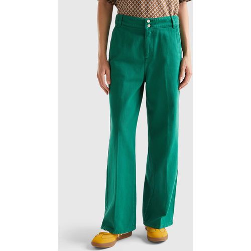 Benetton, Pantalon Taille Haute À Jambe Ample, taille 50, Vert - United Colors of Benetton - Modalova