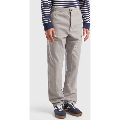 Benetton, Pantalon En Toile De Coton, taille 42, Gris Clair - United Colors of Benetton - Modalova