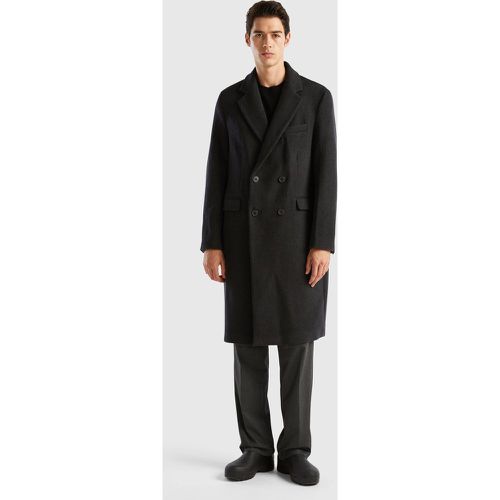 Benetton, Manteau Ajusté À Double Boutonnage, taille 44, Noir - United Colors of Benetton - Modalova