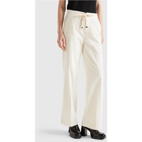 Benetton, Pantalon Ample En Velours, taille 40, Blanc - United Colors of Benetton - Modalova