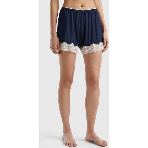 Benetton, Short Fluide À Dentelle, taille XS, Bleu Foncé - United Colors of Benetton - Modalova