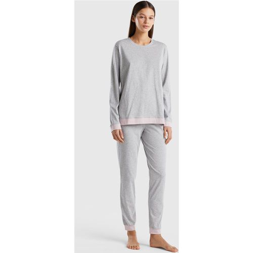 Benetton, Pyjama En Coton Longues Fibres, taille XS, Gris Clair - United Colors of Benetton - Modalova