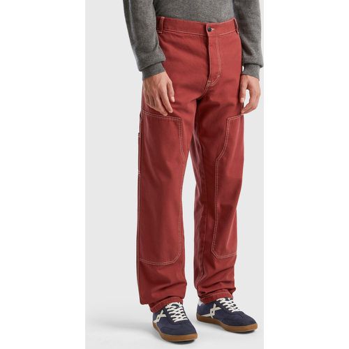 Benetton, Pantalon En Toile De Coton, taille 42, Bordeaux - United Colors of Benetton - Modalova