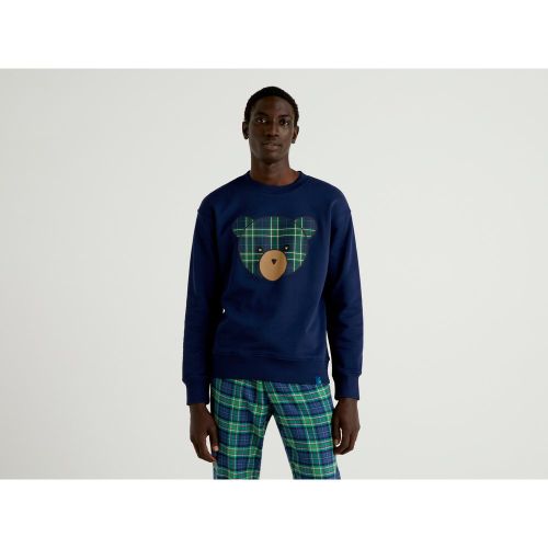 Benetton, Sweat À Col Rond Et Imprimé Ourson, taille L, Bleu Foncé - United Colors of Benetton - Modalova