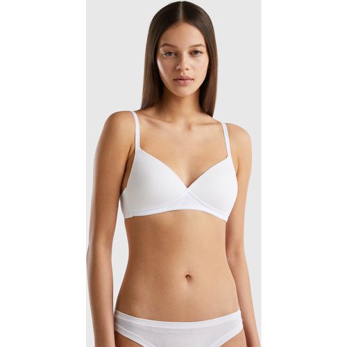 Benetton, Soutien-gorge-rembourré En Coton Bio, taille 100, Blanc - United Colors of Benetton - Modalova