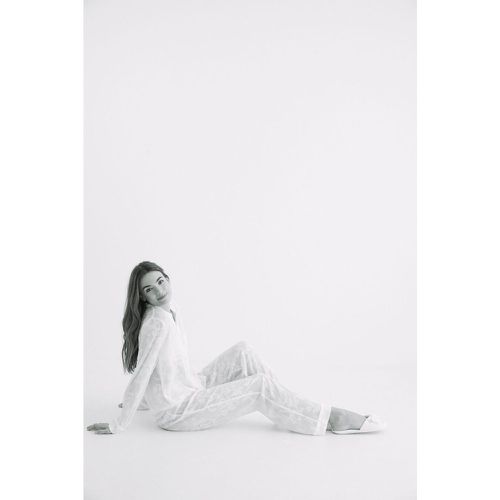 Pyjama chemise long jacquard blanc - Women'secret - Modalova