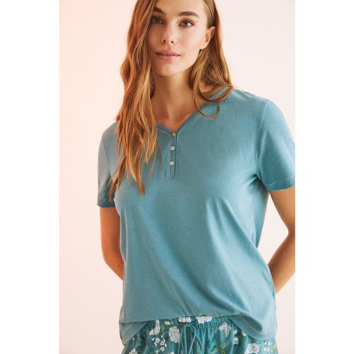 Pyjama 100 % coton imprimé bleu - Women'secret - Modalova